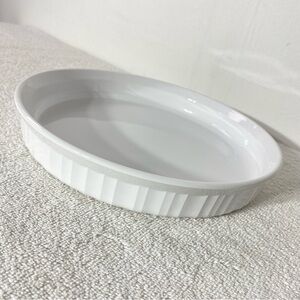 Vintage Corningware French White Ceramic Baking Dish Quiche Dish 10” Round